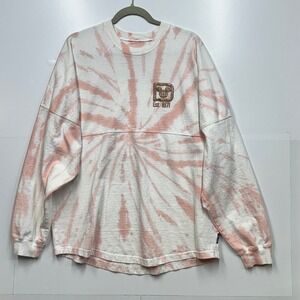 Disney World L Spirit Jersey Tie Dye Pink Gold Glitter Princess READ